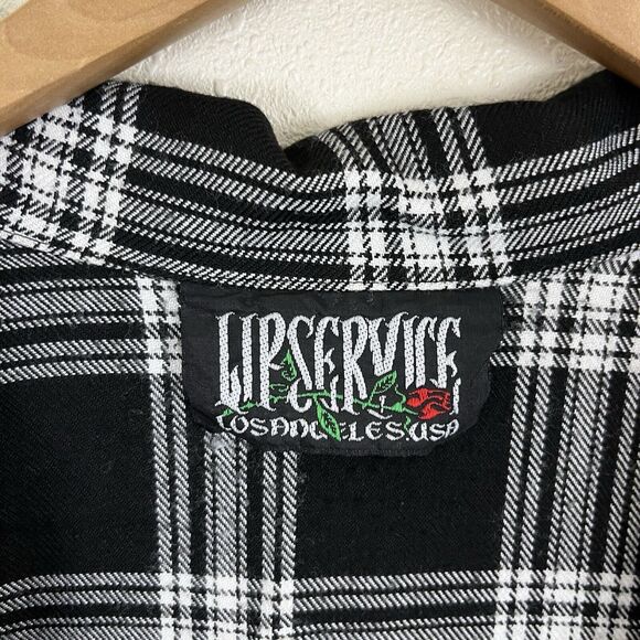 Lip Service Vintage Y2K Punk & Disorderly Black Plaid Goth Dress Plus Size 26 - Picture 7 of 8